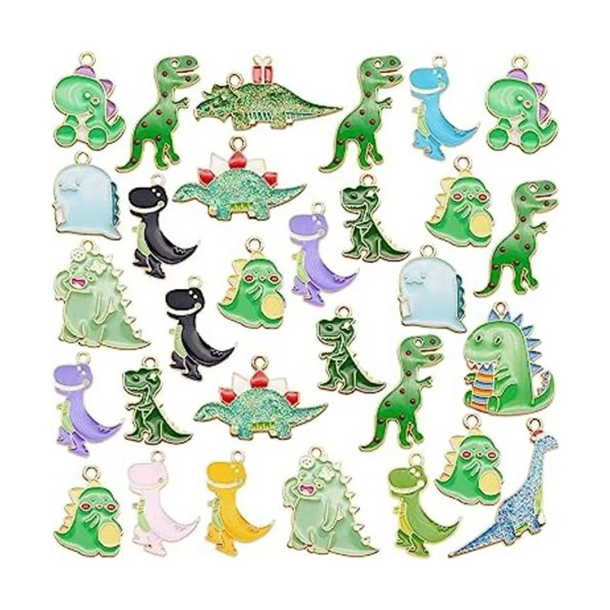 Julie Wang 32 piezas de dije de dinosaurio esmaltado mixto_1