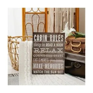 Cabin Rules Lienzo de bienvenida para pared carteles de_2