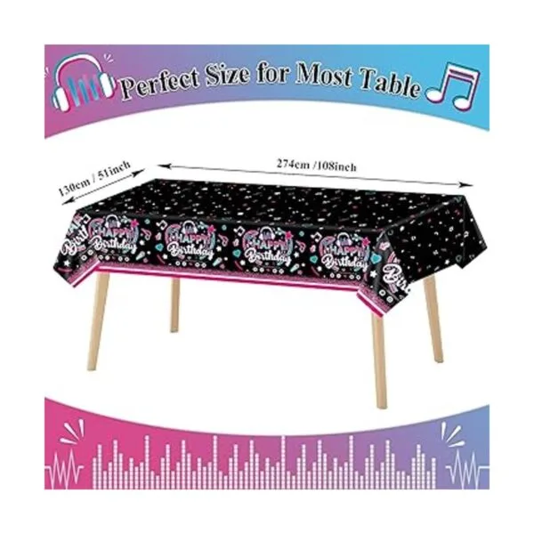 Mantel de 3 piezas para fiesta de música decoración de_2