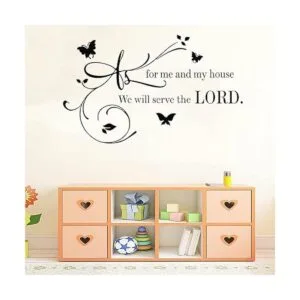 Calcomanías de pared con citas como para mí y mi casa We_2