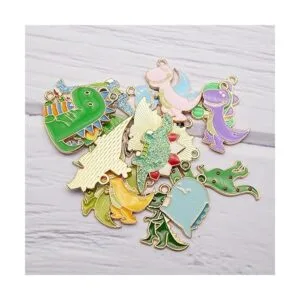 Julie Wang 32 piezas de dije de dinosaurio esmaltado mixto_6