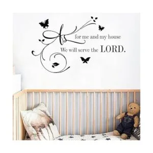 Calcomanías de pared con citas como para mí y mi casa We_5