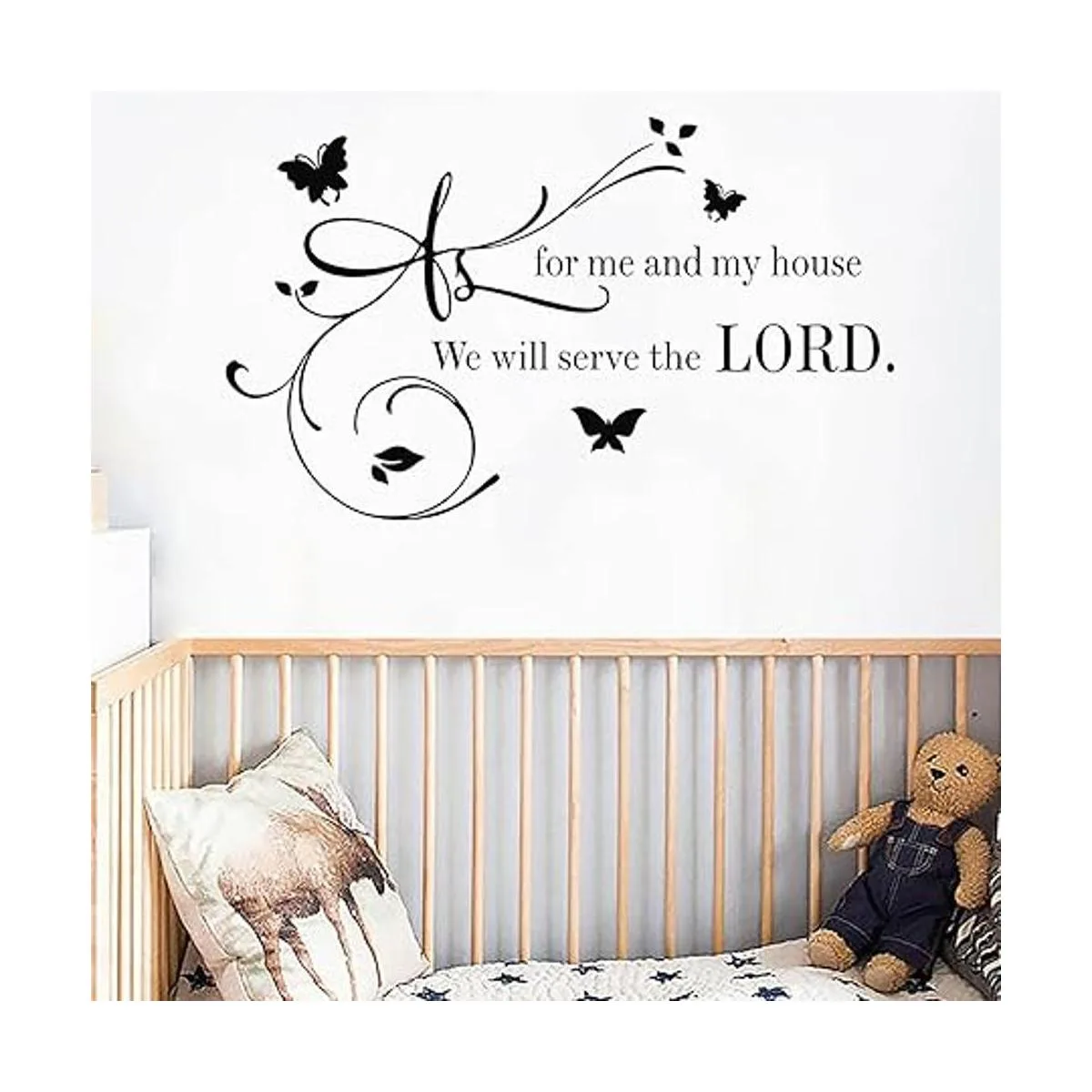 Calcomanías de pared con citas como para mí y mi casa We_5