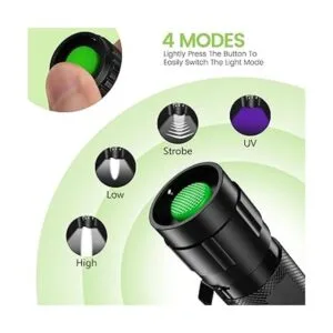 MOWETOO Linterna UV 2 en 1 395 nm LED con luz UV negra y_3