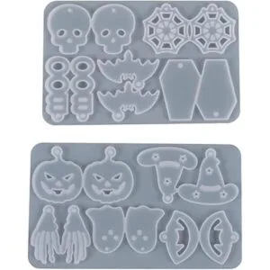 Mulukaya 2 piezas colgantes de aretes de Halloween de_4