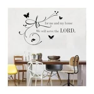 Calcomanías de pared con citas como para mí y mi casa We_6