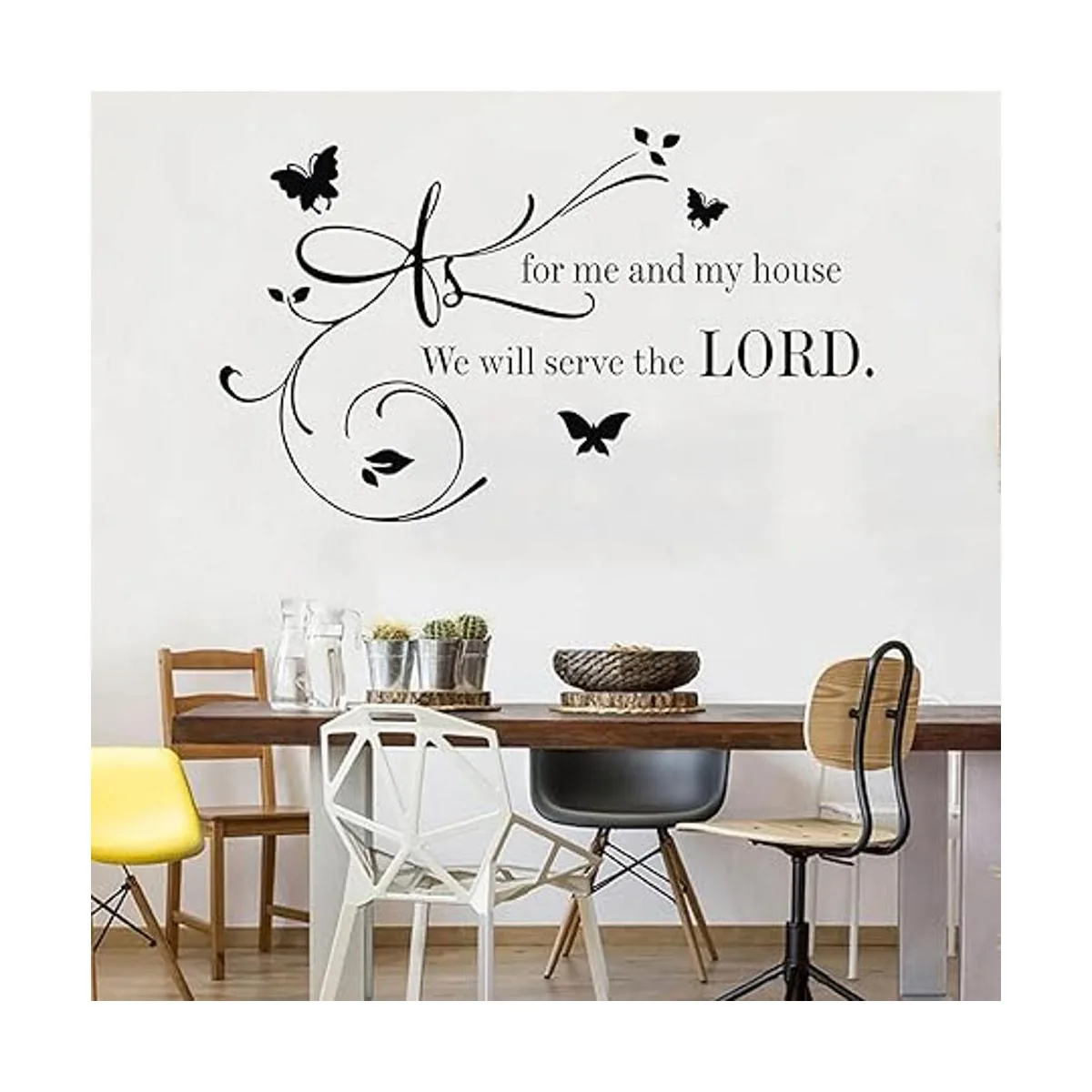 Calcomanías de pared con citas como para mí y mi casa We_6