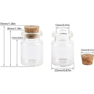 MaxMau 25 botellas pequeñas de vidrio con tapones de_3