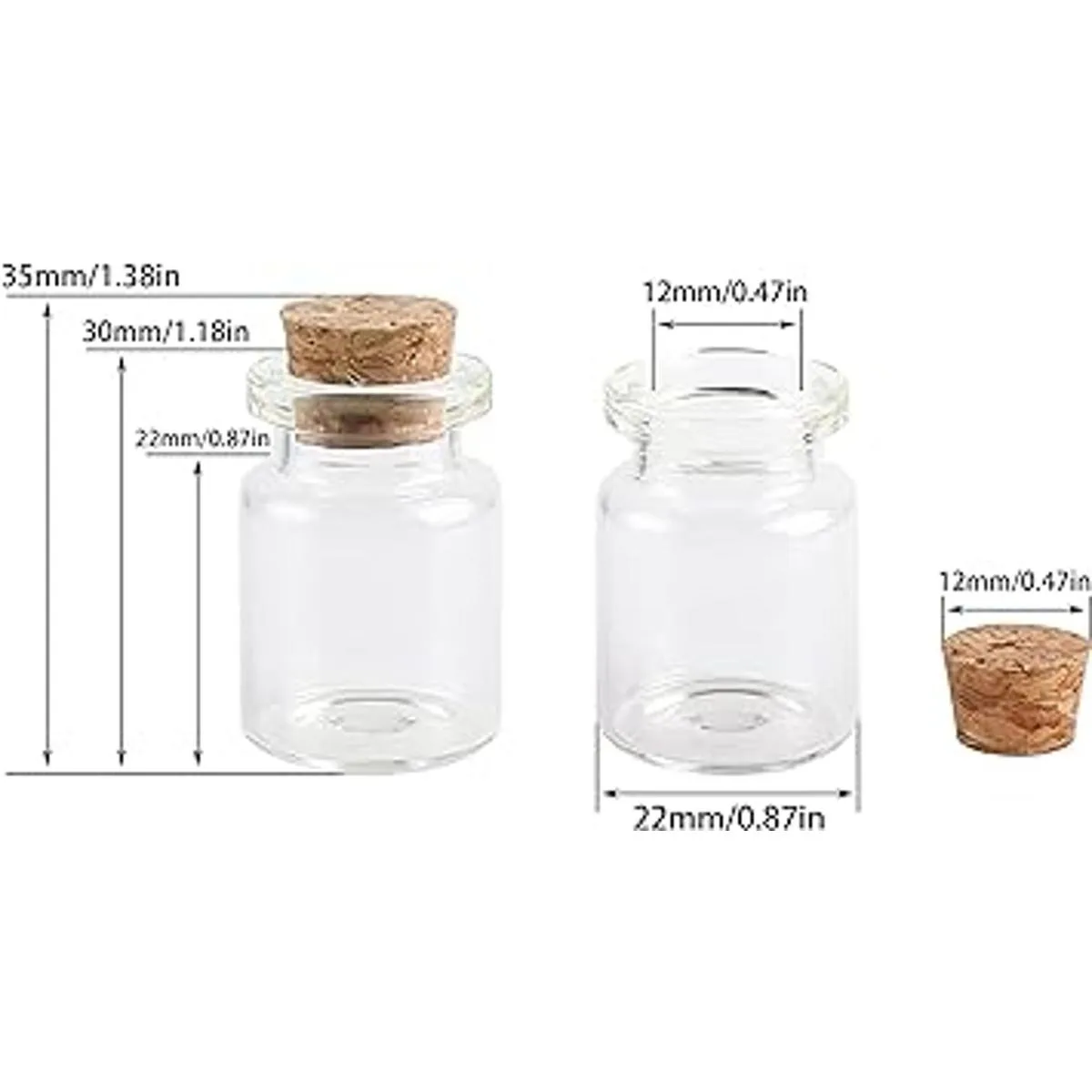 MaxMau 25 botellas pequeñas de vidrio con tapones de_3