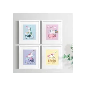 SUUURAOO Juego de 4 estampados de unicornio colorido para_2