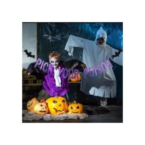 Bandera de Halloween con purpurina morada para elegir tu_3