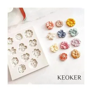 KEOKER Moldes de arcilla polimérica de flores 1 molde de_3