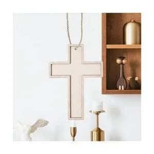Paquete de 12 cruces de madera sin terminar en blanco_6
