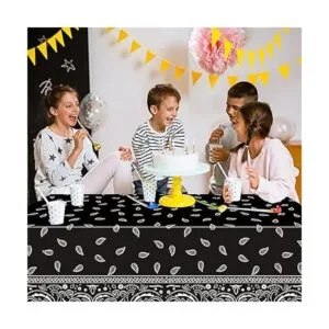 K1tpde 3 manteles de fiesta de bandana negra con temática_4