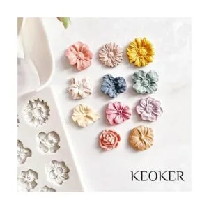 KEOKER Moldes de arcilla polimérica de flores 1 molde de_2