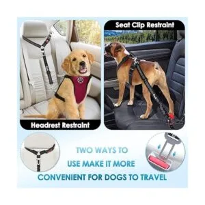 Lukovee Cinturón de seguridad de coche para perro paquete_2