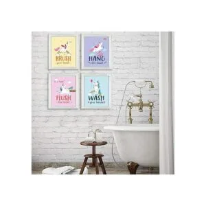 SUUURAOO Juego de 4 estampados de unicornio colorido para_3