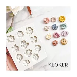KEOKER Moldes de arcilla polimérica de flores 1 molde de_6