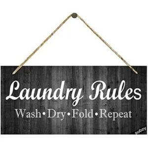 Letreros rústicos de reglas de lavandería para lavar en_1
