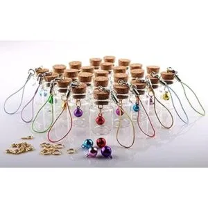 MaxMau 25 botellas pequeñas de vidrio con tapones de_2