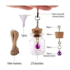 MaxMau 25 botellas pequeñas de vidrio con tapones de_4