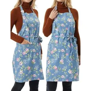 Pack de 2 baberos delantales para mujer de lino suave de_4