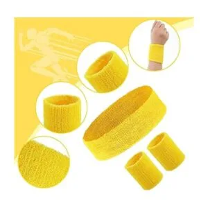 Juego de 12 pulseras y banda para el sudor absorbente_3