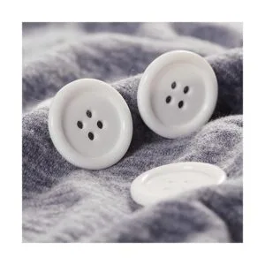 60 botones blancos de costura de resina plástica de 1_4