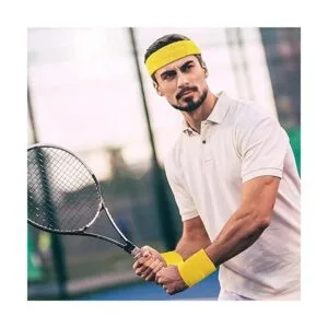 Juego de 12 pulseras y banda para el sudor absorbente_5