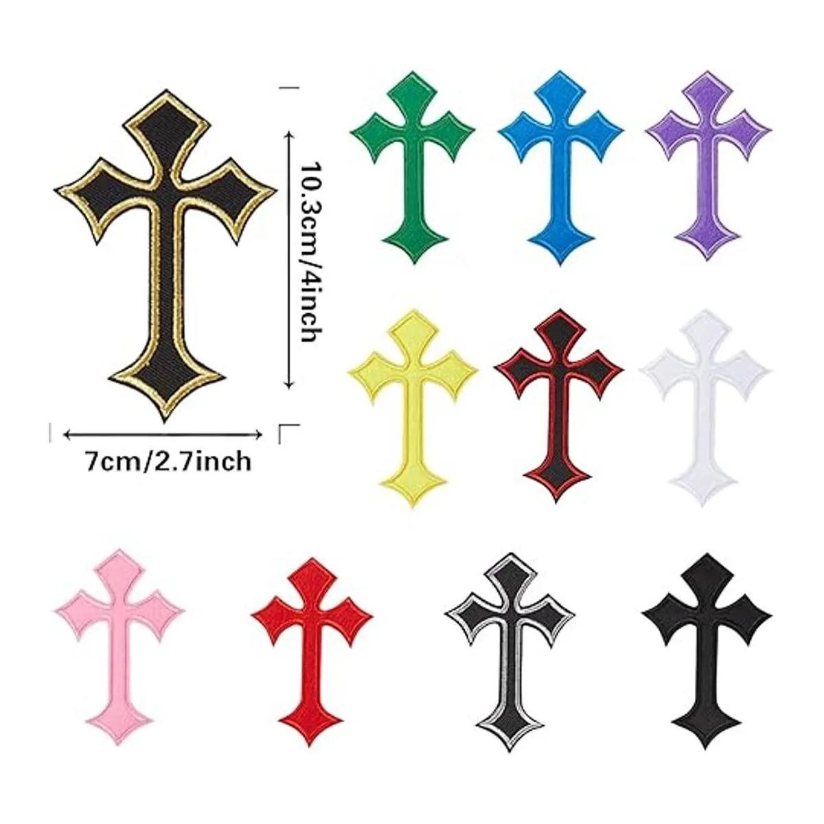 Nicime 22 parches cruzados parches de hierro para_2