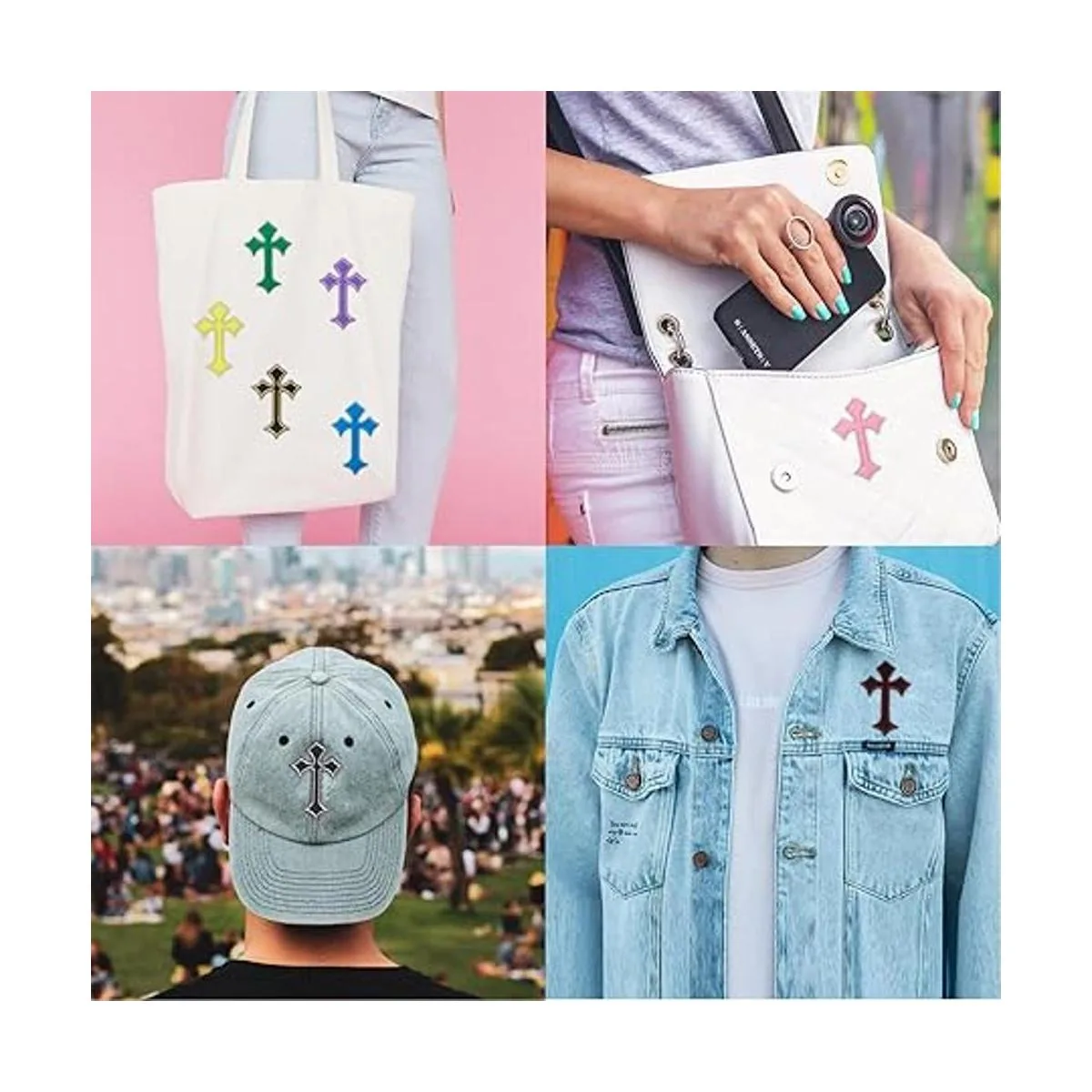 Nicime 22 parches cruzados parches de hierro para_6