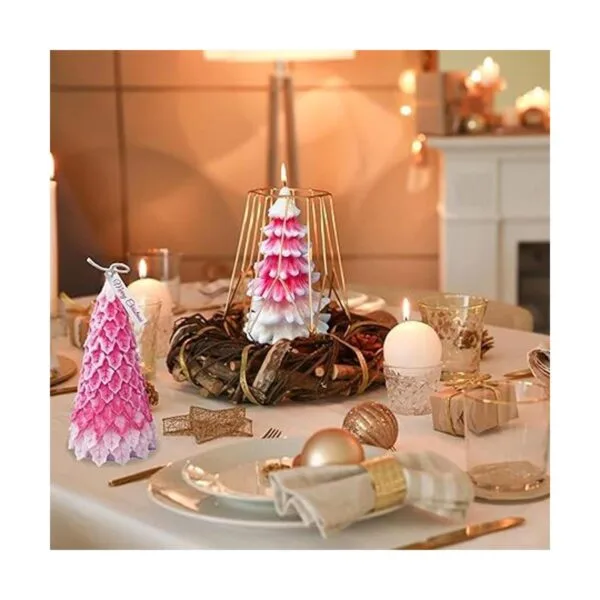 ZAKVOOR 2 moldes 3D para velas en forma de árbol de_6