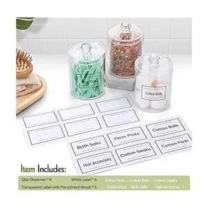 Paquete de 6 dispensadores Qtip para bolas de algodón_2