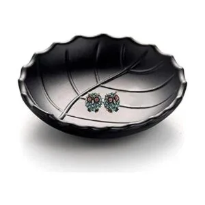 Plato de anillo negro centro de mesa bandeja de joyería_1