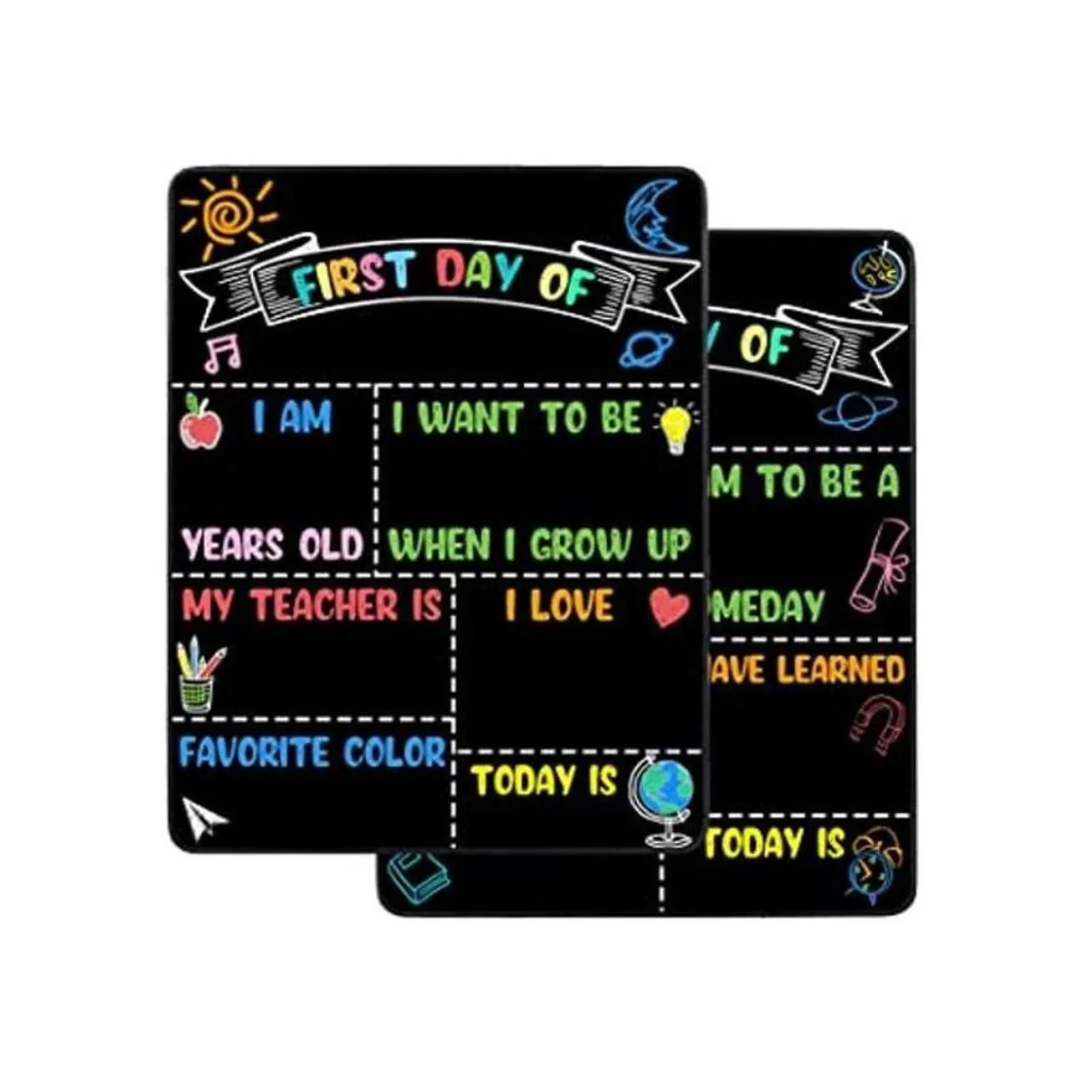 Letrero de pizarra reutilizable para el primer y último_1