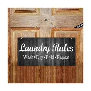Letreros rústicos de reglas de lavandería para lavar en_3