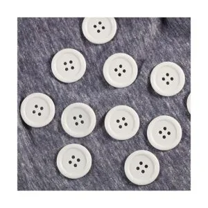 60 botones blancos de costura de resina plástica de 1_5