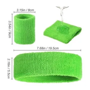 Juego de 12 pulseras y banda para el sudor absorbente_2