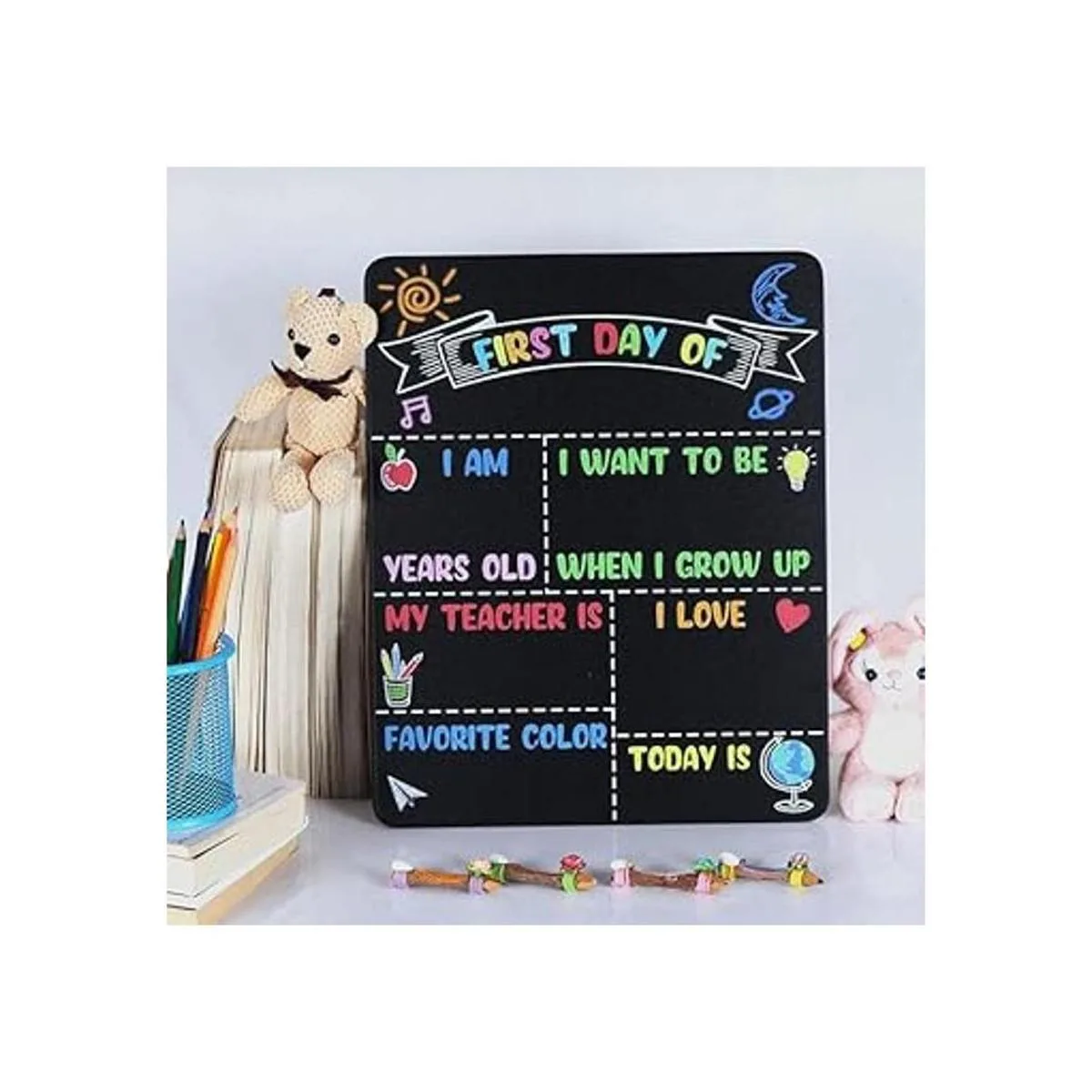 Letrero de pizarra reutilizable para el primer y último_3