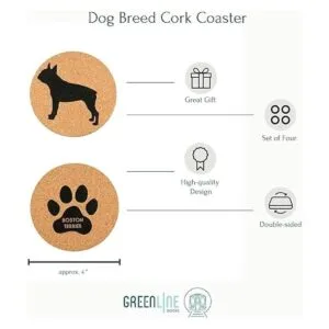 Posavasos Boston Terrier Lovers Juego de 4 posavasos para_3