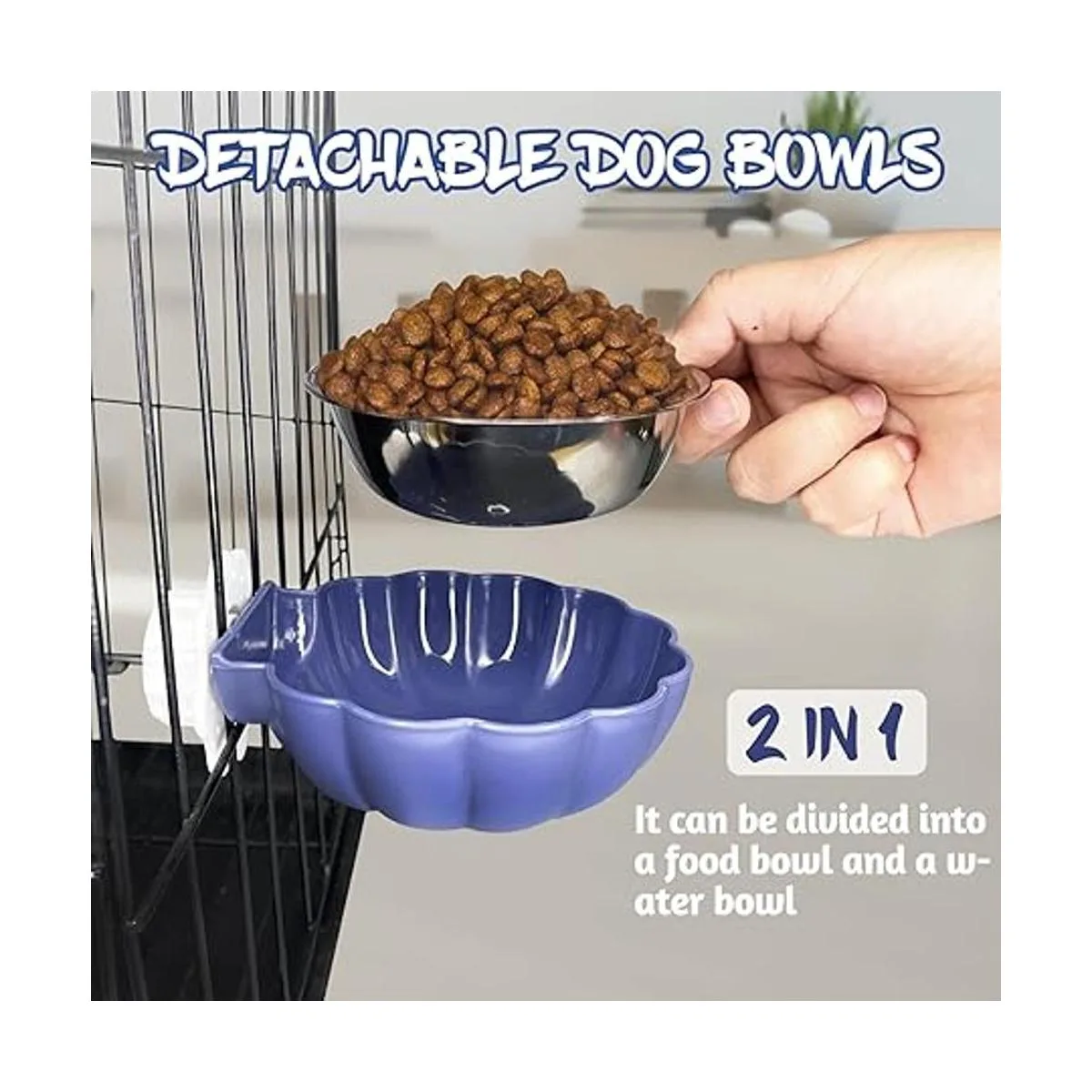 Fhiny Cuencos extraíbles para perros de acero inoxidable_2