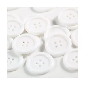 60 botones blancos de costura de resina plástica de 1_6