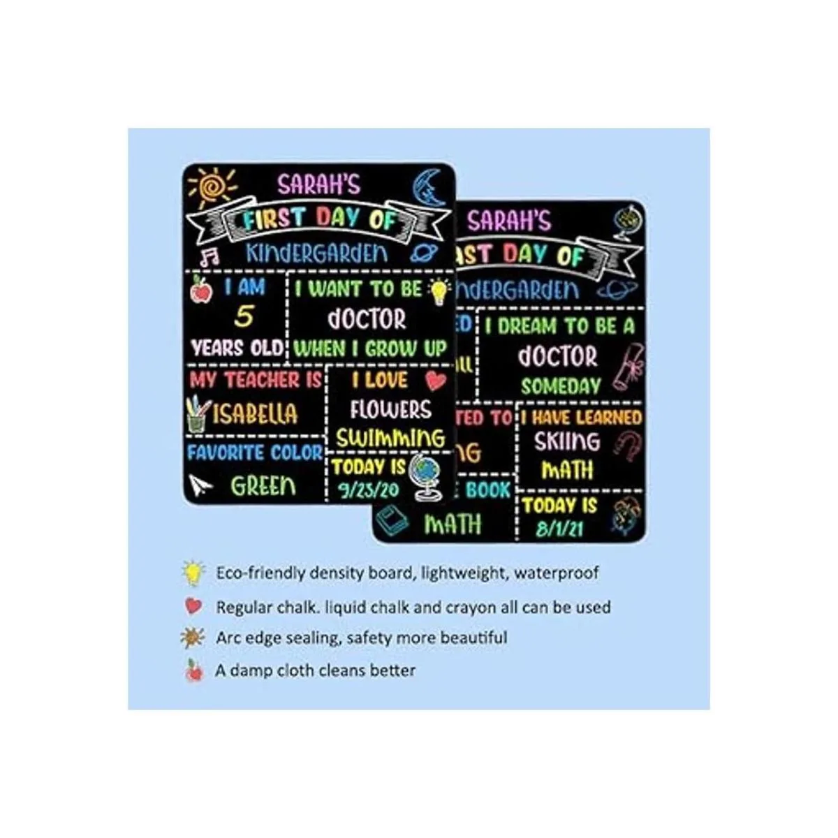 Letrero de pizarra reutilizable para el primer y último_2