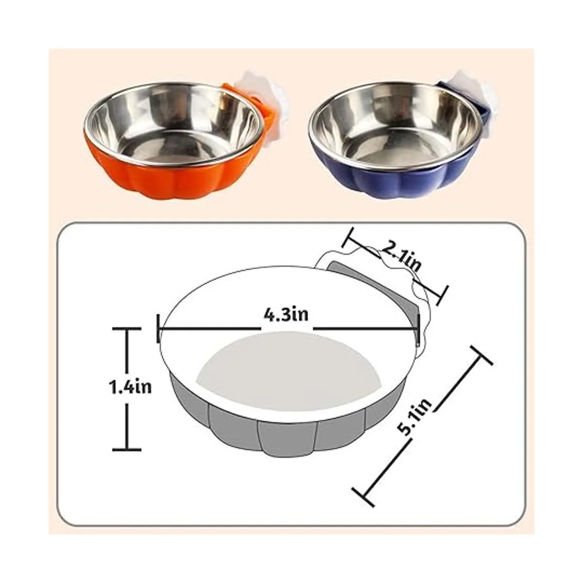 Fhiny Cuencos extraíbles para perros de acero inoxidable_6