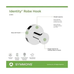 Symmons 673RH Identity Gancho para bata de pared en cromo_4