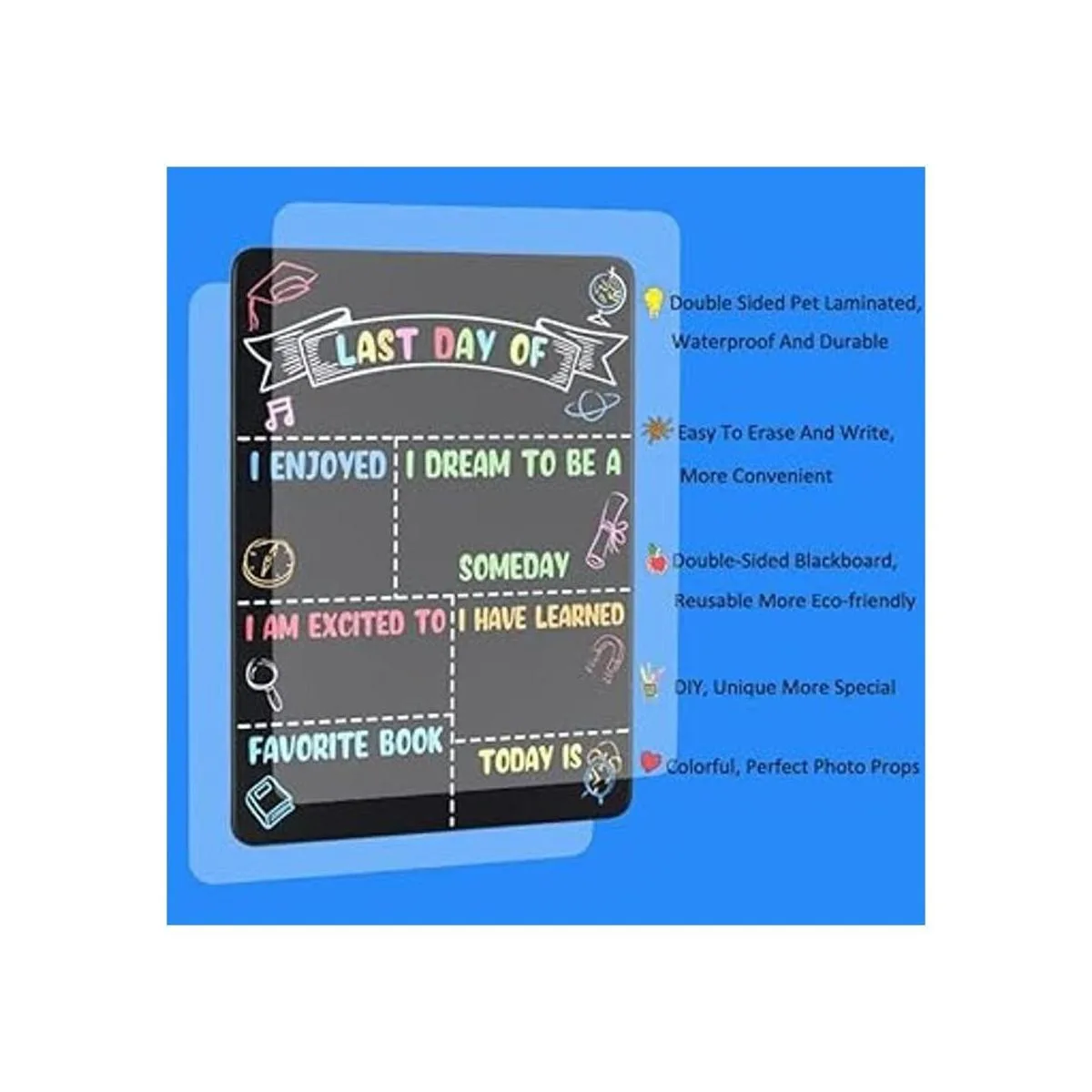 Letrero de pizarra reutilizable para el primer y último_4