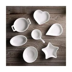 SOCOSY Plato de cerámica multiusos en forma de corazón_5