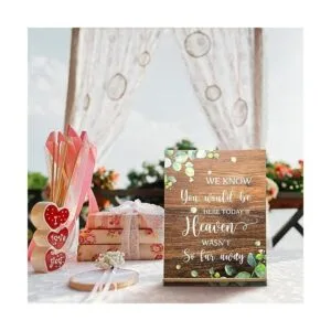 Letrero de boda rústico con memoria amorosa con texto en_5