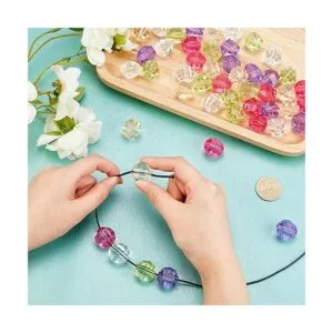 PandaHall 50 cuentas acrílicas facetadas de 0.787 in 5_5