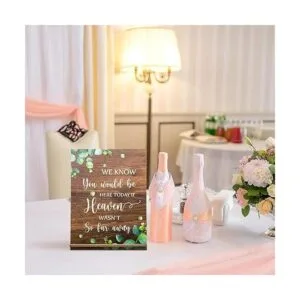 Letrero de boda rústico con memoria amorosa con texto en_6